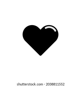 Love icon vector. Love symbol. Heart icon vector. Abstract heart. Black flat design.