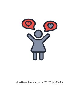 love it icon. vector.Editable stroke.linear style sign for use web design,logo.Symbol illustration.