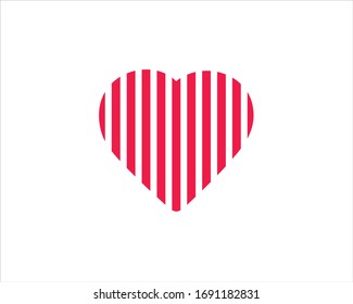love icon with vertical lines