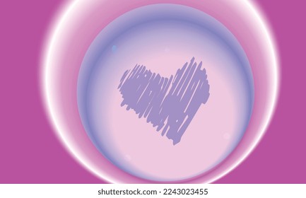 Love Icon with Water Texture. Abstract Colorful Gradient Background Template