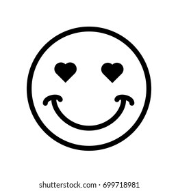 love icon,love, emoticon, face, line art, line emoticon, white background