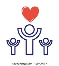 Love icons hands of heart vector illustration