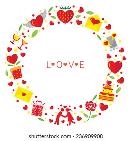 Love Icons Objects Wreath