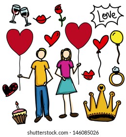love icons over white background vector illustration