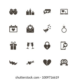 Love icons. Perfect black pictogram on white background. Flat simple vector icon.