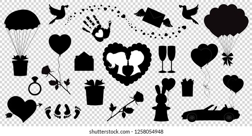 Love icons. set of 20 editable filled love icons heart, lips, family, heart with arrow, rose, couple, heart search, woman with baby carriage, newborn child