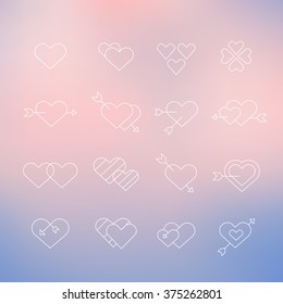 love icons set