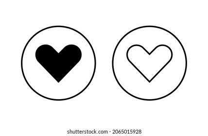 Love icons set. Heart sign and symbol. Like icon vector.