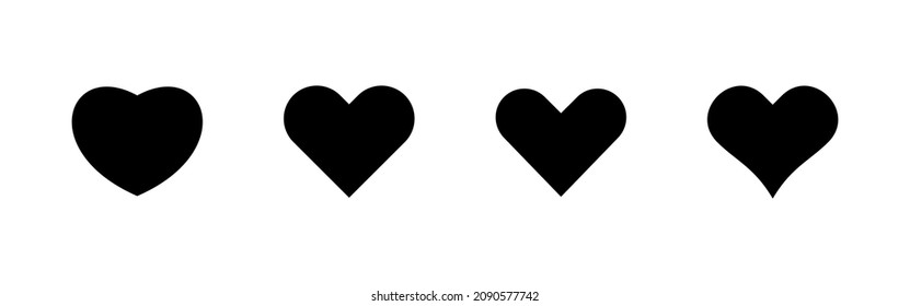 Love icons set. Heart sign and symbol. Like icon vector.