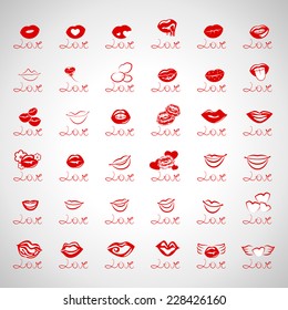 Love Icons Set - Isolated On Gray Background - Vector Illustration, Graphic Design Editable For Your Design