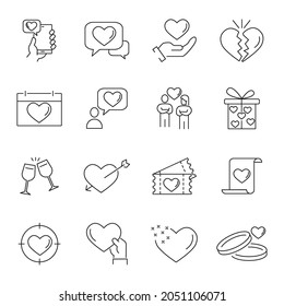 Love icons set. Love pack symbol vector elements for infographic web