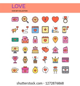 Love Icons Set. UI Pixel Perfect Well-crafted Vector Thin Line Icons. The illustrations are a vector.