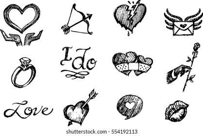 Love Icons Symbol Sketch