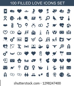 love icons. Trendy 100 love icons. Contain icons such as hand holding heart, sleeping emot, heart ribbon, love card, baby hands, swan heart, family. icon for web and mobile.