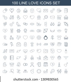 love icons. Trendy 100 love icons. Contain icons such as couple, couple with newborn, female, woman with baby carriage, flower, I love you, swan heart. icon for web and mobile.