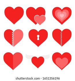Love icons in various style vector