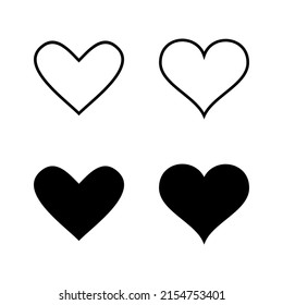 Love icons vector. Heart sign and symbol. Like icon vector.
