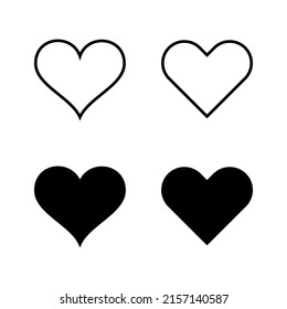 Love icons vector. Heart sign and symbol. Like icon vector.
