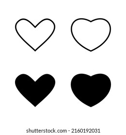Love icons vector. Heart sign and symbol. Like icon vector.