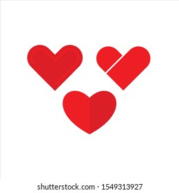 Love Icons vector Hearts concept. Romantic love isolated on white background. valentine sign symbol.