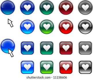 A lot of love icons. Vector illustration.