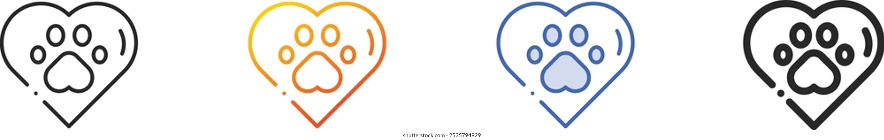 love icon.Thin Linear, Gradient, Blue Stroke and bold Style Design Isolated On White Background