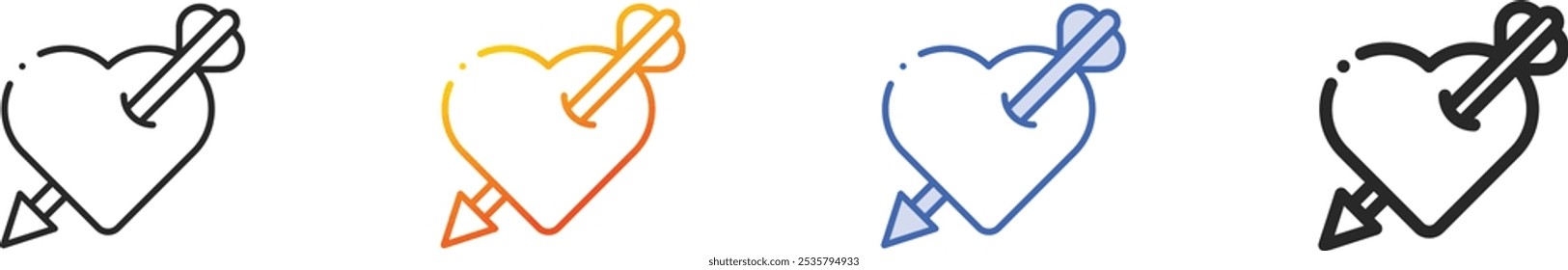 love icon.Thin Linear, Gradient, Blue Stroke and bold Style Design Isolated On White Background