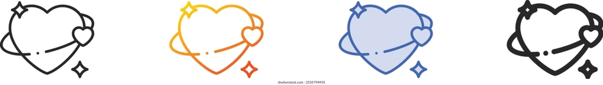 love icon.Thin Linear, Gradient, Blue Stroke and bold Style Design Isolated On White Background