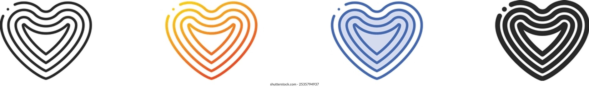 love icon.Thin Linear, Gradient, Blue Stroke and bold Style Design Isolated On White Background