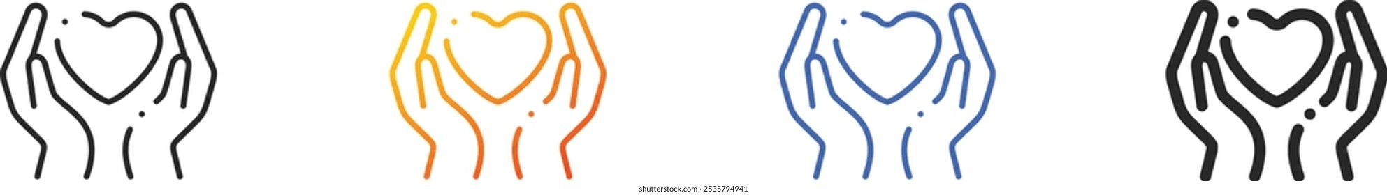 love icon.Thin Linear, Gradient, Blue Stroke and bold Style Design Isolated On White Background