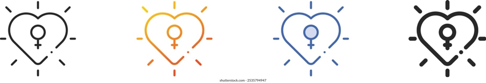 icono de amor. Diseño lineal delgado, degradado, trazo azul y estilo audaz aislado sobre fondo blanco