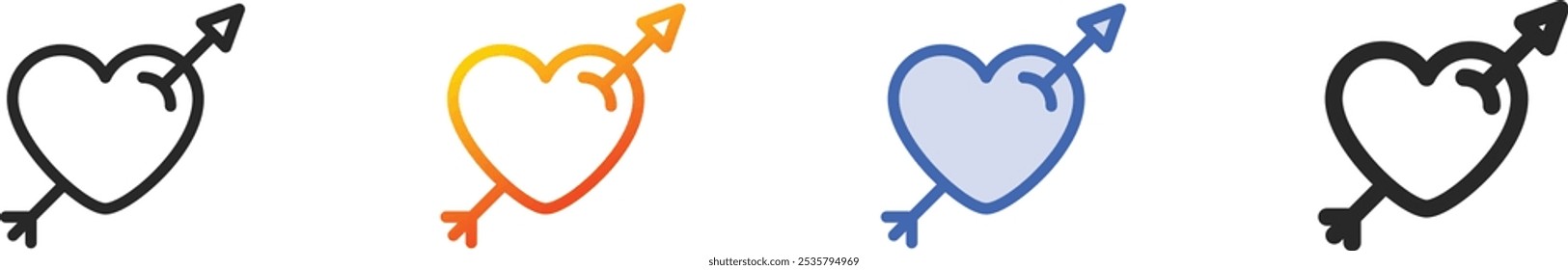 love icon.Thin Linear, Gradient, Blue Stroke and bold Style Design Isolated On White Background