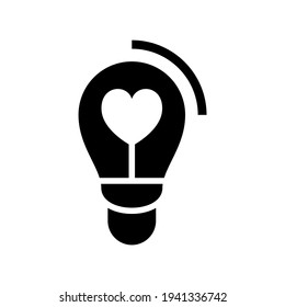 icono de idea de amor o logotipo símbolo de signo aislado ilustración vectorial - iconos vectoriales de estilo negro de alta calidad

