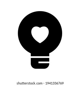 icono de idea de amor o logotipo símbolo de signo aislado ilustración vectorial - iconos vectoriales de estilo negro de alta calidad
