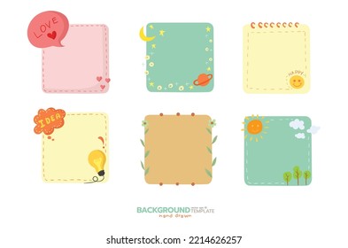 Love, idea, nature, and space background hand drawn flat style character vector design