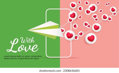 with love illustration captures the essence of heartfelt affection and warm wishes. 
