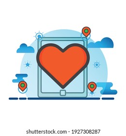 love illustration. Flat vector icon. can use for, icon design element,ui, web, mobile app.