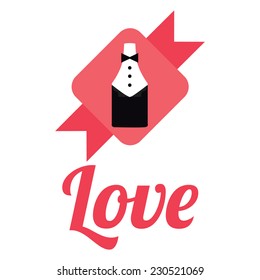 Love illustration over white color  background