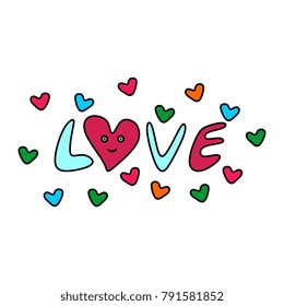 Love. Illustration unique decorative style for teenager.