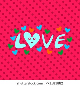 Love. Illustration unique decorative style for teenager.