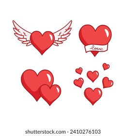 love illustration with various shapes. love element valentine design