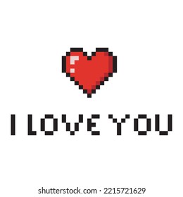 Love illustration, I love you pixel art