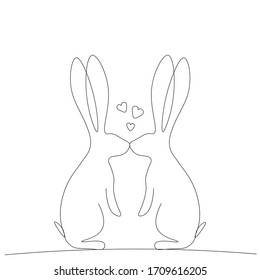 Conejo de corazones de imagen de amor, ilustración vectorial