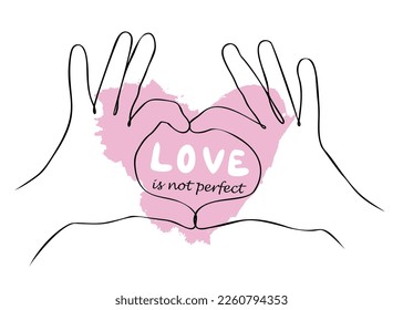 
Love is imperfection. Vector illustration Valentine's day.