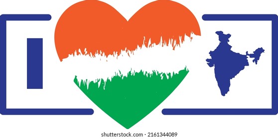 I love India logo design apt to use as a bumper sticker for vehicles.