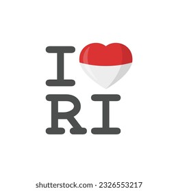 I love Indonesia related icon for design element. I love Indonesia symbol for Indonesia Independence Day Celebration.