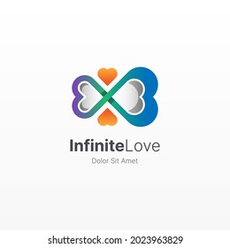 Love infinity with colorful gradient logo