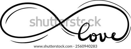 love infinity loop valentines day black vector graphic design and cut file