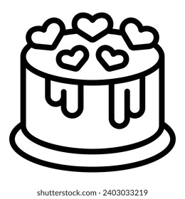 Love infused cake icon outline vector. Bridal sweet cake. Wedding delicacy dessert