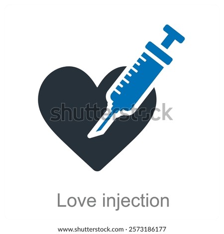 Love Injection and heart icon concept